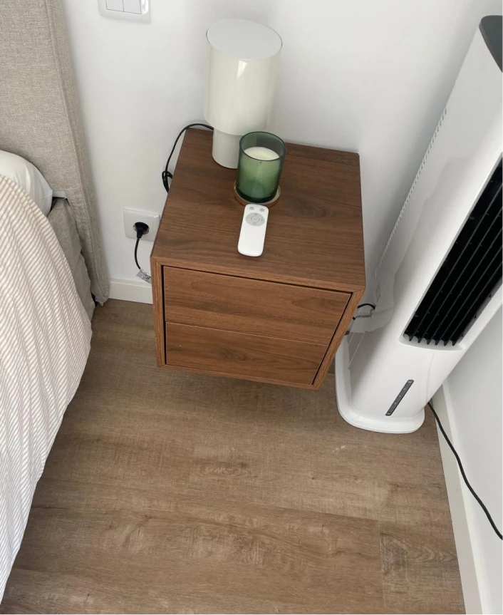 Wall-mounted nightstand installation